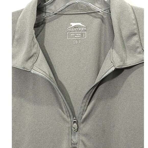 Slazenger Women's Golf Shirt - Sleeveless 1/4 Zipper Collar Green Large - Picture 3 of 10